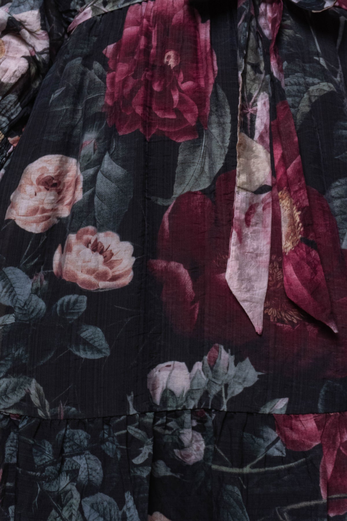 Michaela Floral Dress in Black