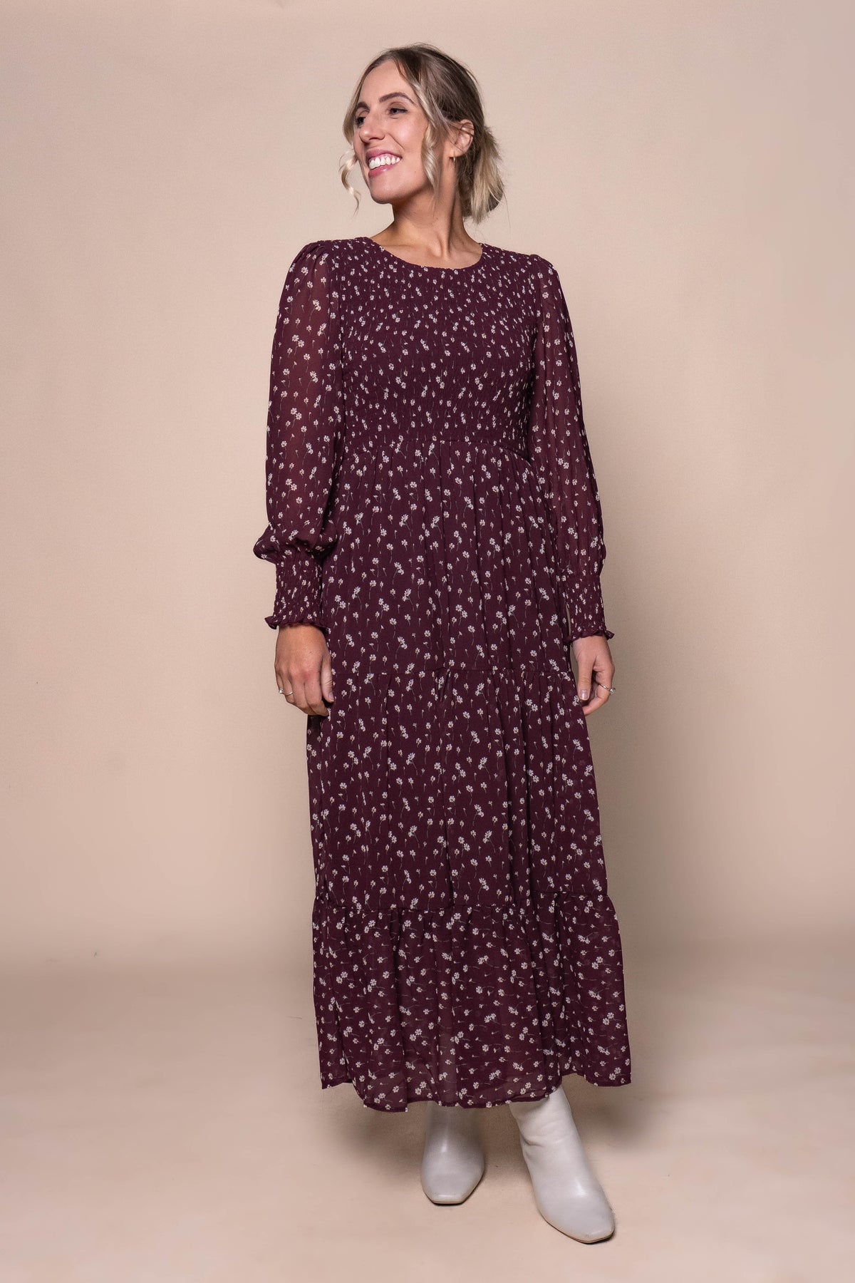 Agatha Maxi Dress in Plum