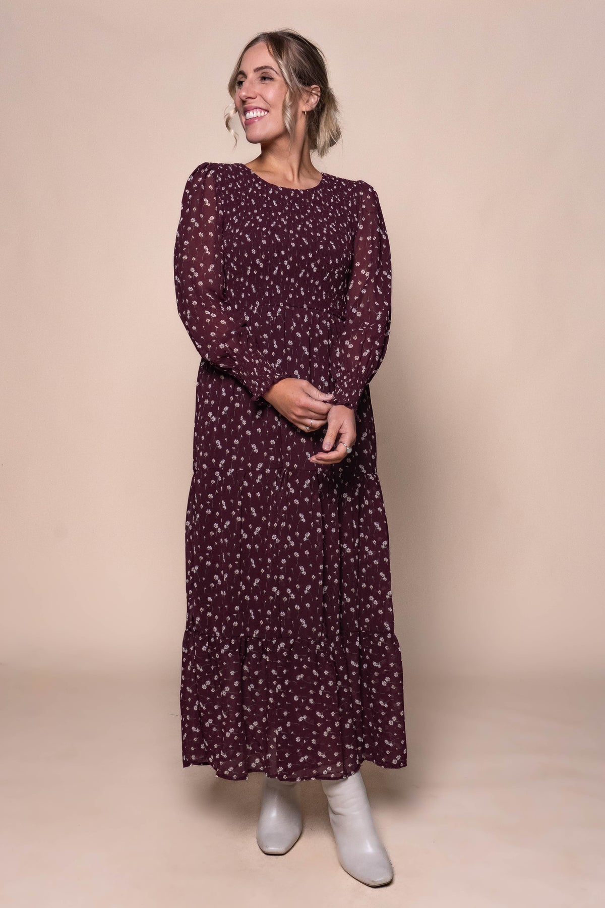 Agatha Maxi Dress in Plum