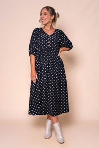 Frenchie Midi Dress in Black