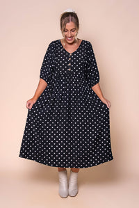 Frenchie Midi Dress in Black