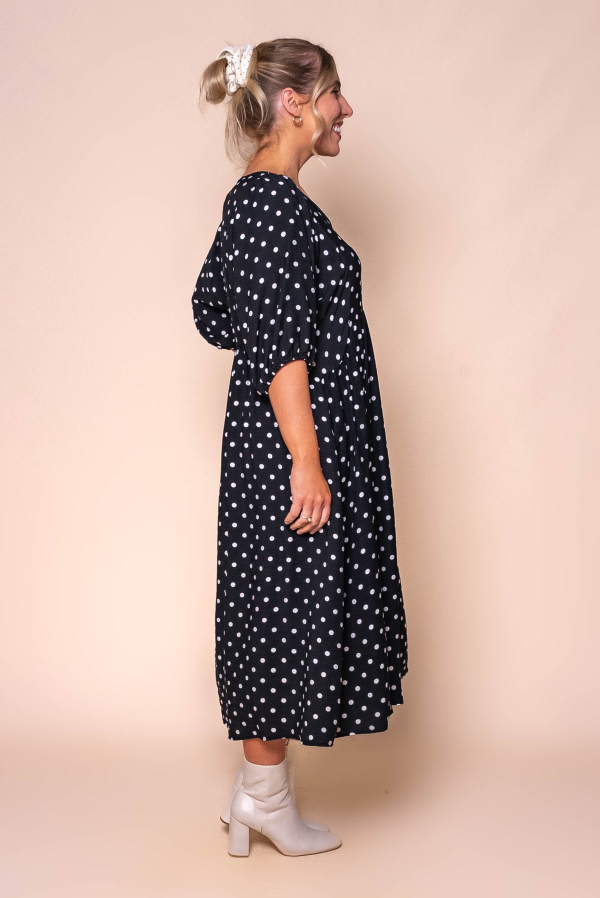 Frenchie Midi Dress in Black