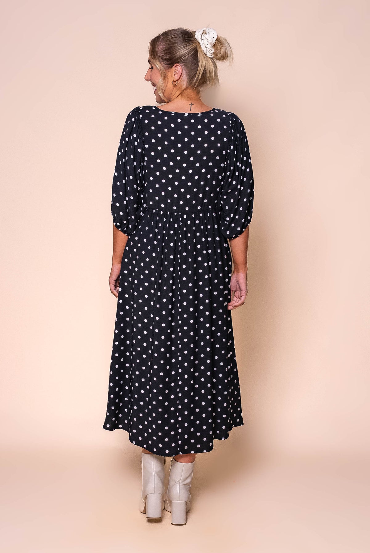 Frenchie Midi Dress in Black