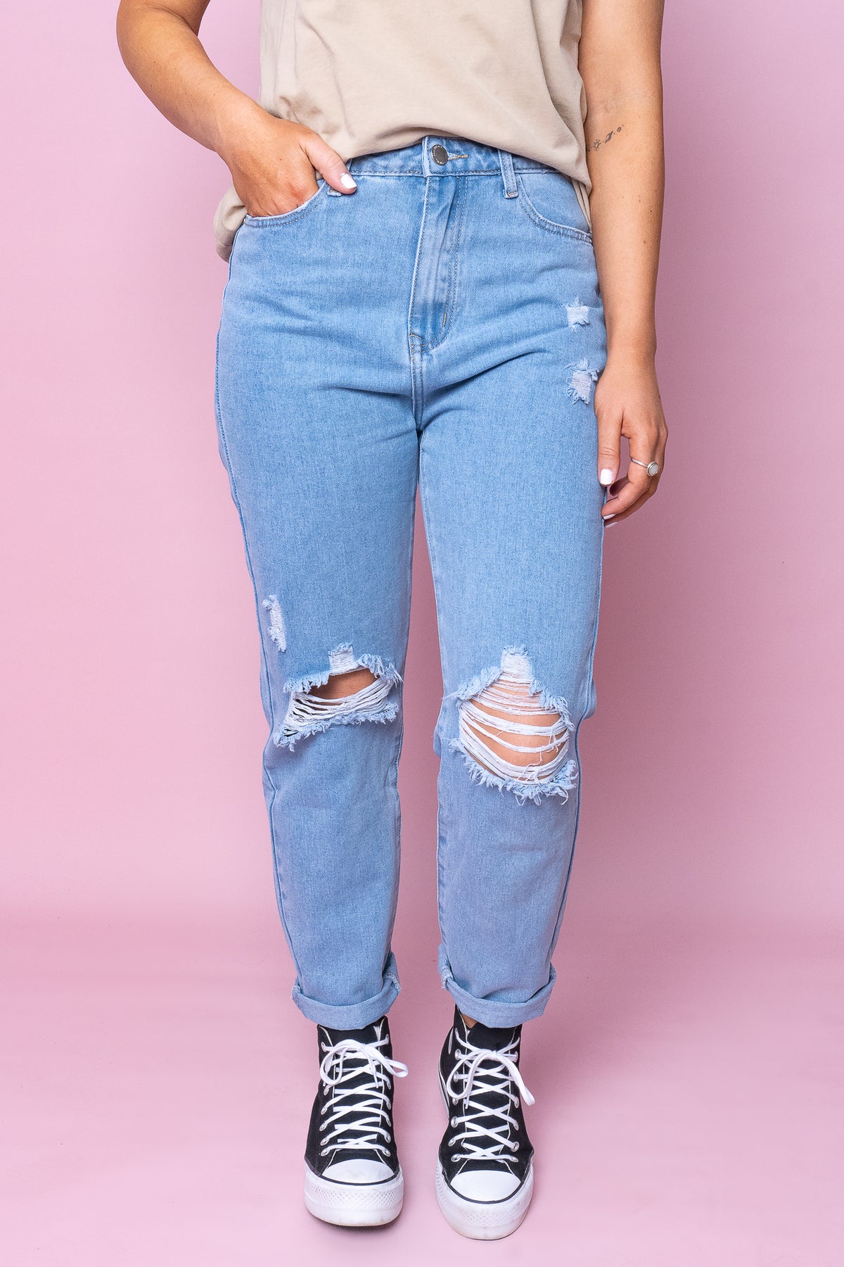 Cleo Denim Jeans in Light Blue