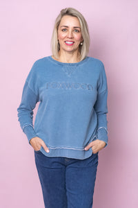 Washed Simplified Crew in Blue - Foxwood