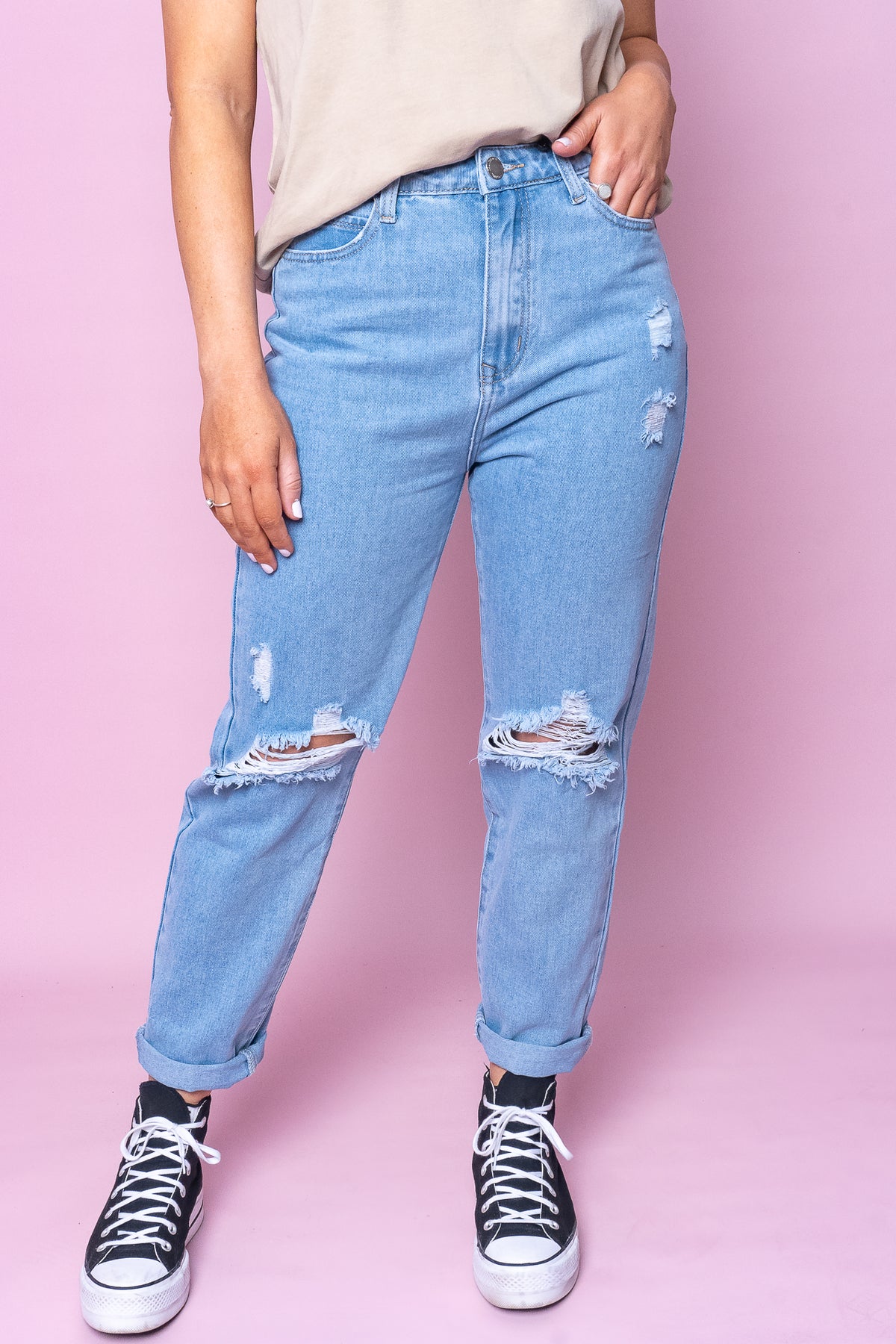 Cleo Denim Jeans in Light Blue