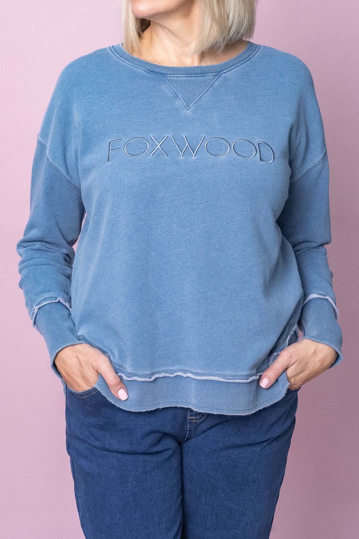 Washed Simplified Crew in Blue - Foxwood