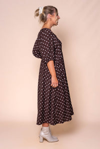 Frenchie Midi Dress in Chocolate