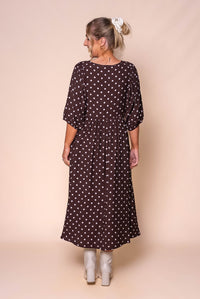 Frenchie Midi Dress in Chocolate