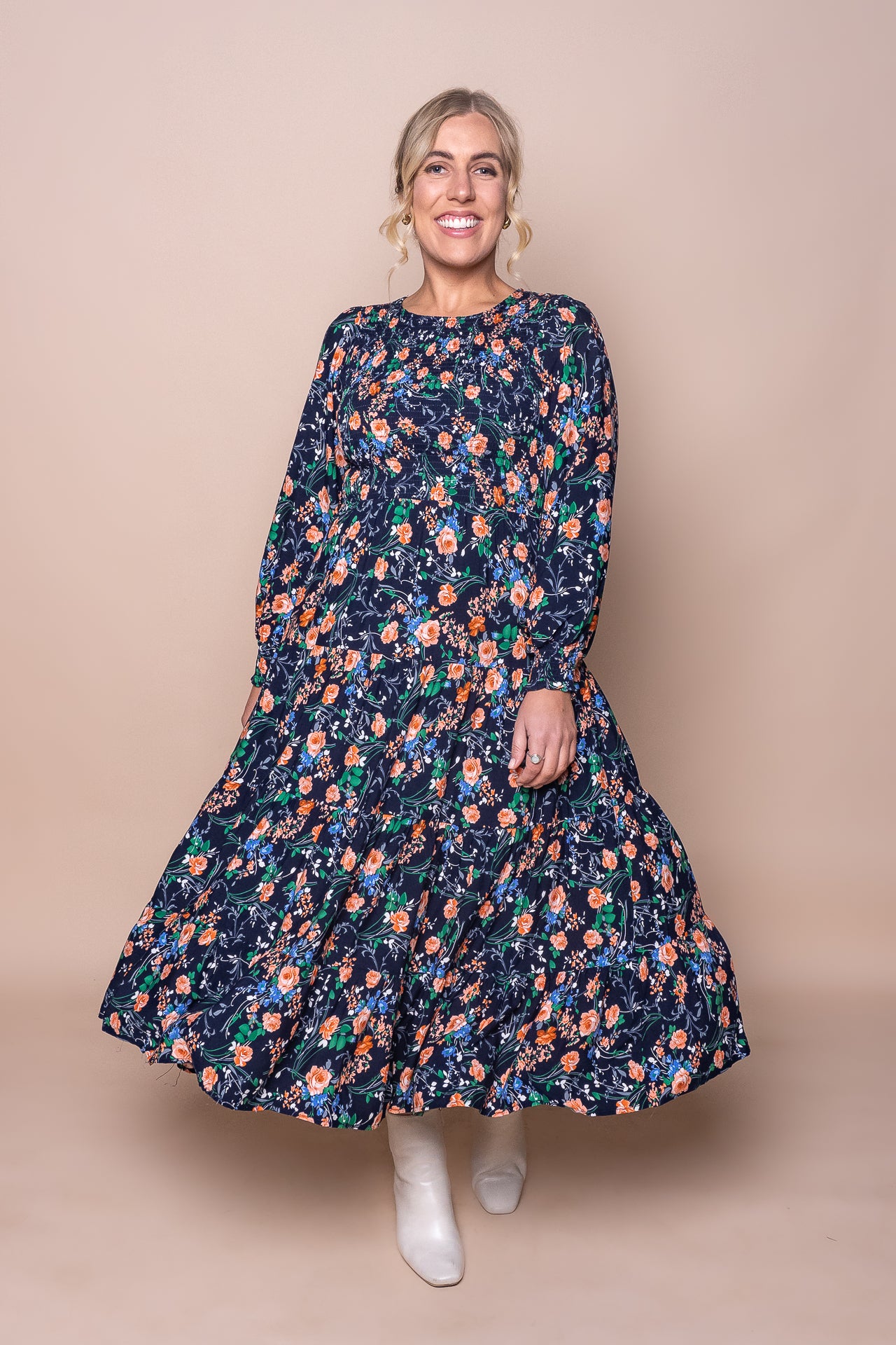 Deva Midi Dress in Navy – Always Alice