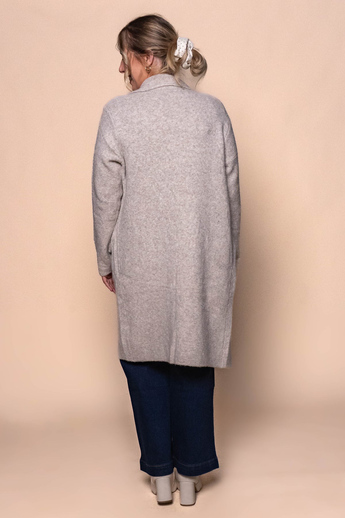 Tilda Twirl Knit Coatigan in Beige Marle