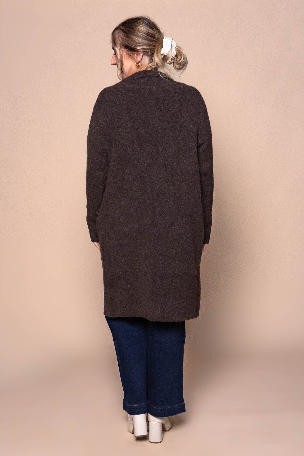 Tilda Twirl Knit Coatigan in Chocolate