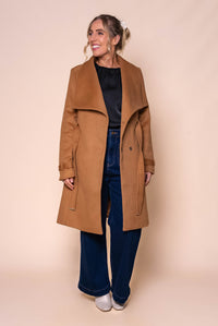 Justine Wrap Coat in Camel