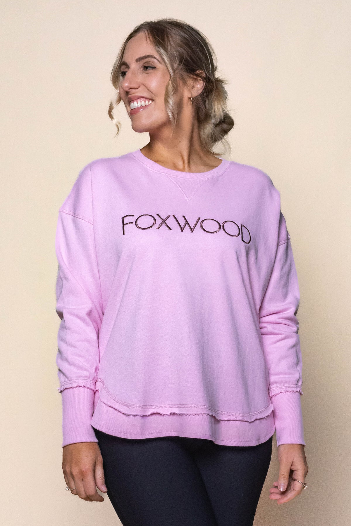 Simplified Metallic Crew in Pink - Foxwood