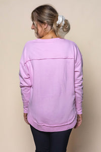 Simplified Metallic Crew in Pink - Foxwood