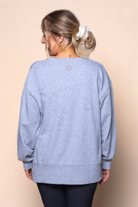 Effortless Contrast Crew in Grey Marle - Foxwood