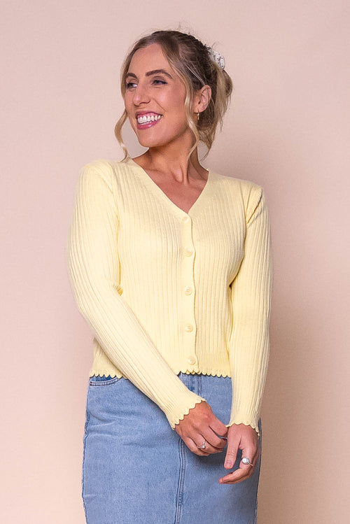 Leilani Knit Cardigan in Lemon