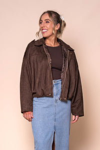 Rhianna Bomber Jacket in Chocolate