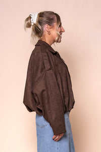 Rhianna Bomber Jacket in Chocolate