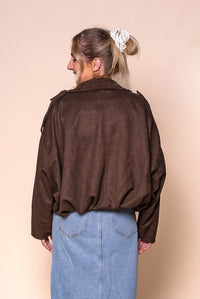 Rhianna Bomber Jacket in Chocolate