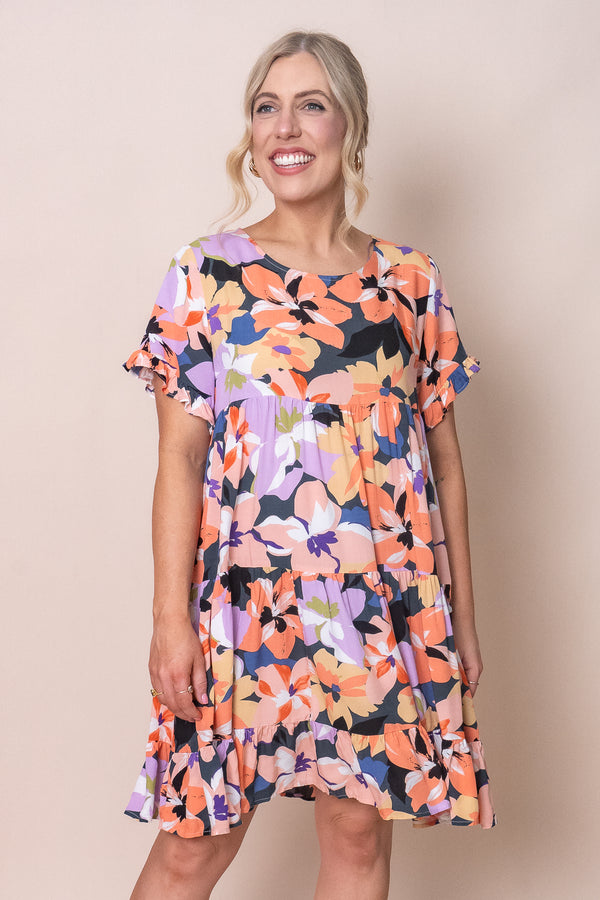 Fleur Dress in Orange Multi