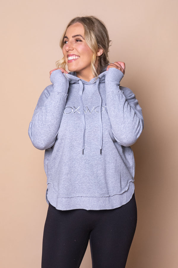 Metallic Simplified Hoodie in Grey Marle - Foxwood