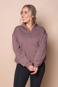 College Zip Crew in Mocha - Foxwood