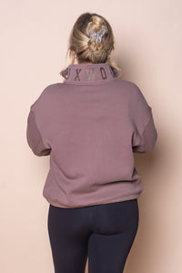 College Zip Crew in Mocha - Foxwood