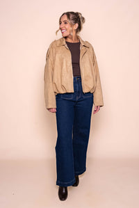 Rhianna Bomber Jacket in Light Camel