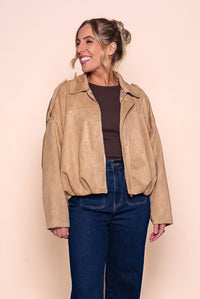 Rhianna Bomber Jacket in Light Camel
