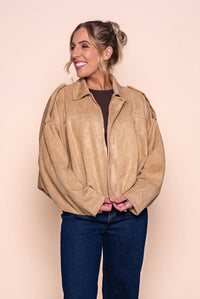 Rhianna Bomber Jacket in Light Camel