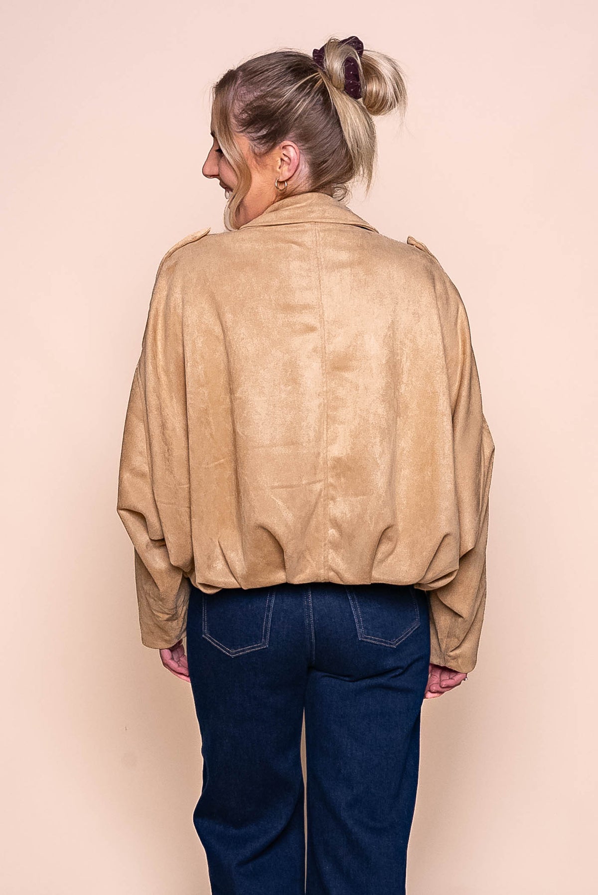 Rhianna Bomber Jacket in Light Camel