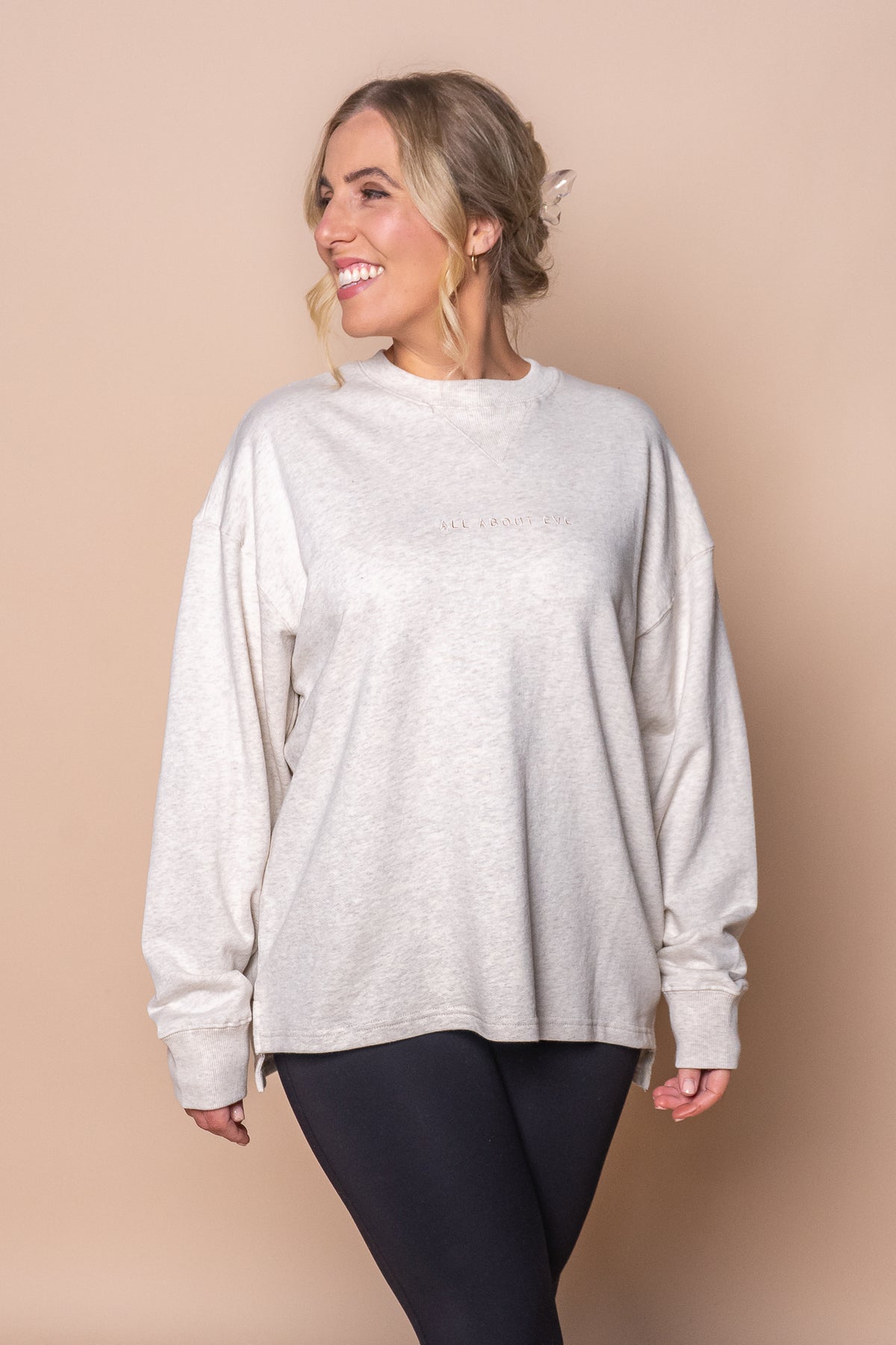 AAE Washed Relaxed Crew in Oatmeal - All About Eve