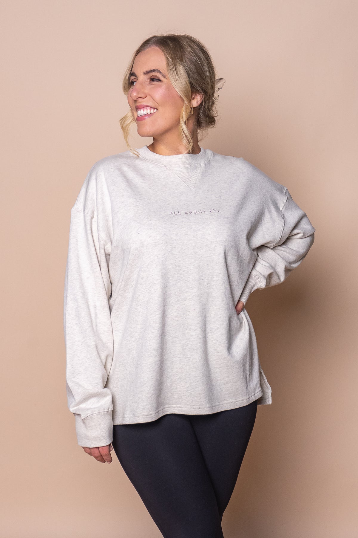AAE Washed Relaxed Crew in Oatmeal - All About Eve