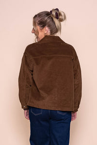 Trinny Stretch Cord Jacket in Fudge Brown