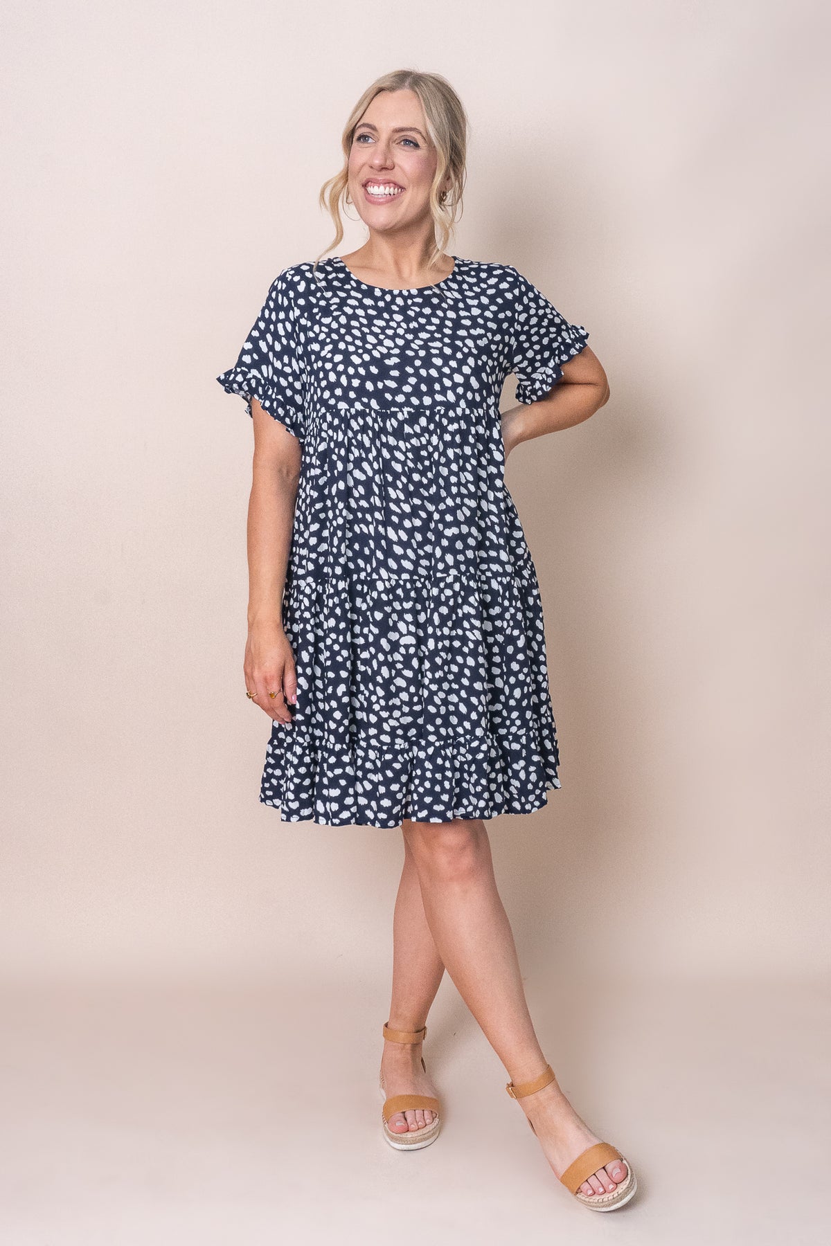 Tia Dress in Navy