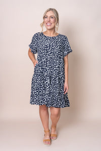 Tia Dress in Navy