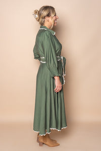 Iggy Midi Dress in Forest Green
