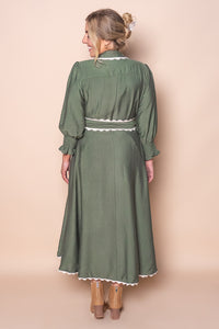Iggy Midi Dress in Forest Green