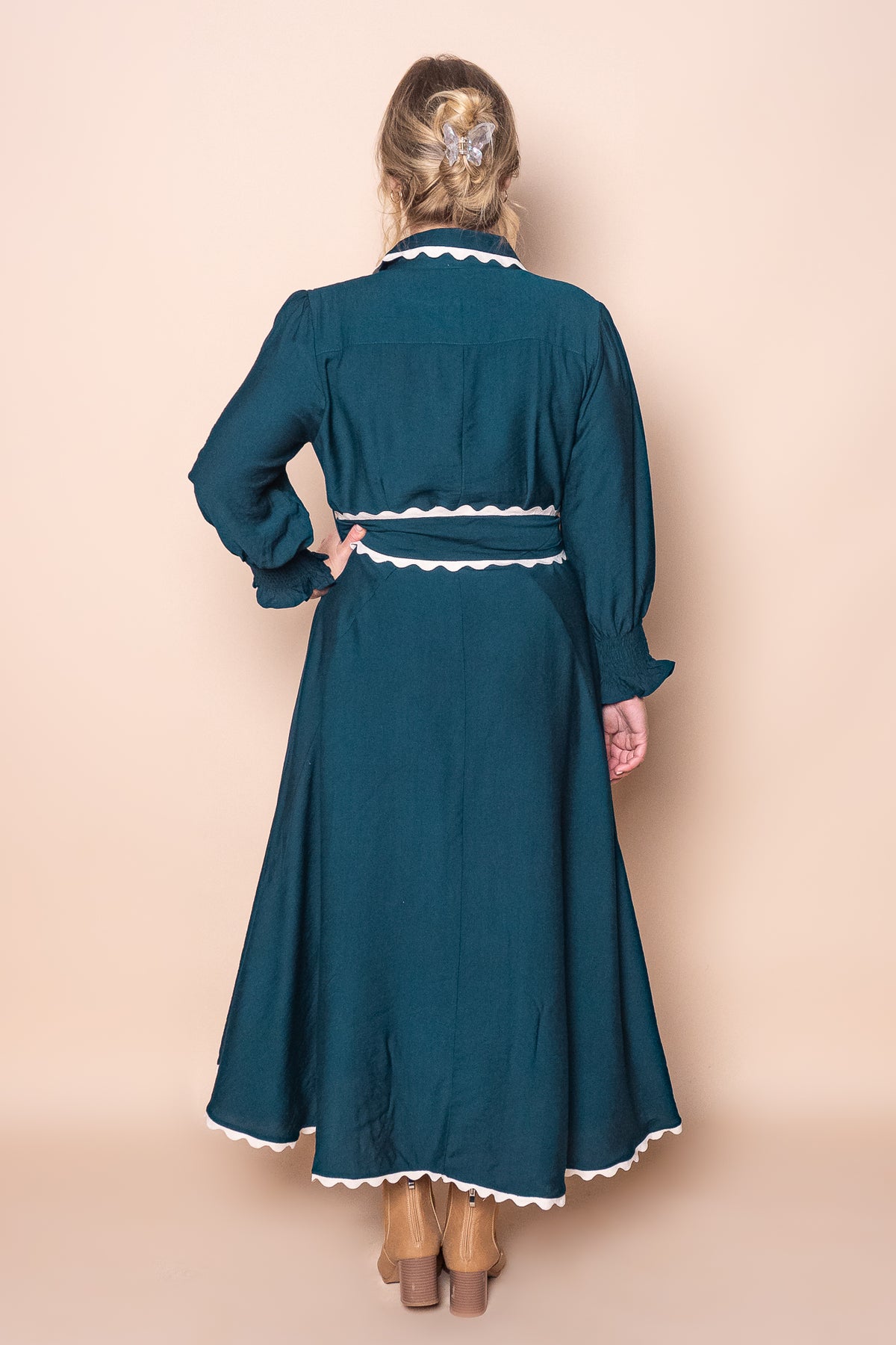 Iggy Midi Dress in Dark Teal