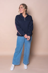 Varsity Zip Crew in Navy - Foxwood