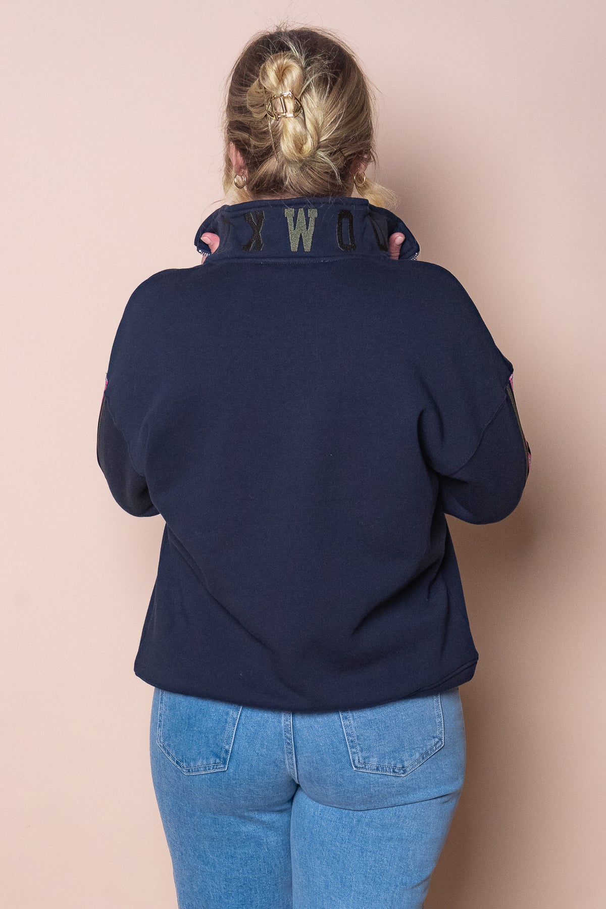 Varsity Zip Crew in Navy - Foxwood