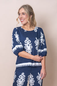 Geneva Top in Navy