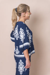 Geneva Top in Navy