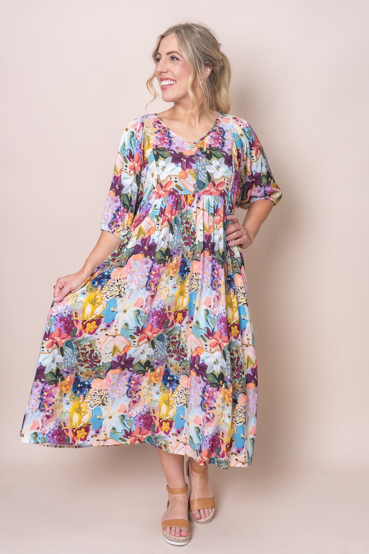 Zandra Dress in Pink Multi