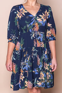 Oceana Floral Dress in Navy