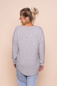 Tilly Lightweight Knit Jumper in Grey Marle