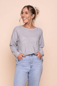 Tilly Lightweight Knit Jumper in Grey Marle