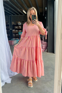 Romy Midi Dress in Lemon Multi