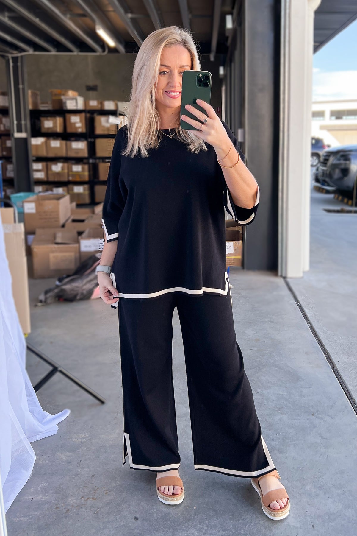 Harlina Knit Set in Black